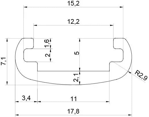 12X7 OVAL AVİZE LED PROFİLİ Yiğit Alüminyum