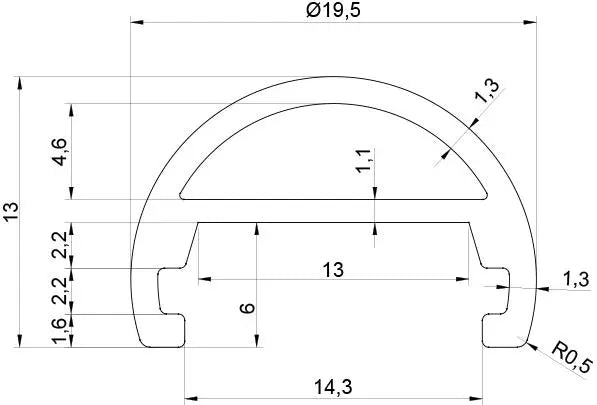 14X13 YUVARLAK AVİZE LED PROFİLİ Yiğit Alüminyum