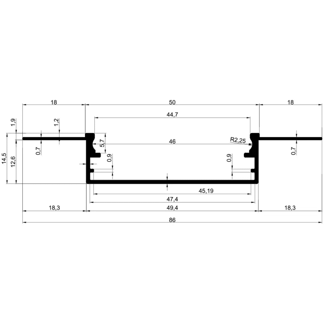 5CM Trimless LED Profili - T62 Yiğit Alüminyum