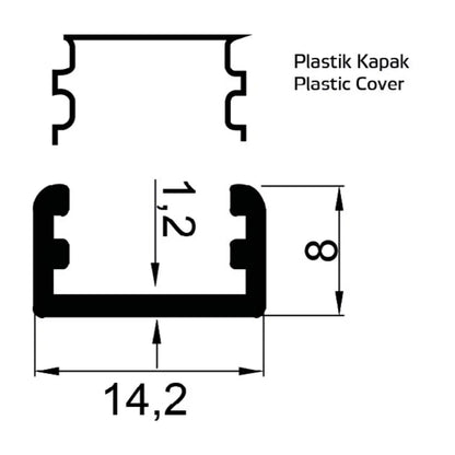 14X8 LED Profili - 6123 Yiğit Alüminyum