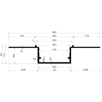 2.2CM Trimless LED Profili - T59 Yiğit Alüminyum