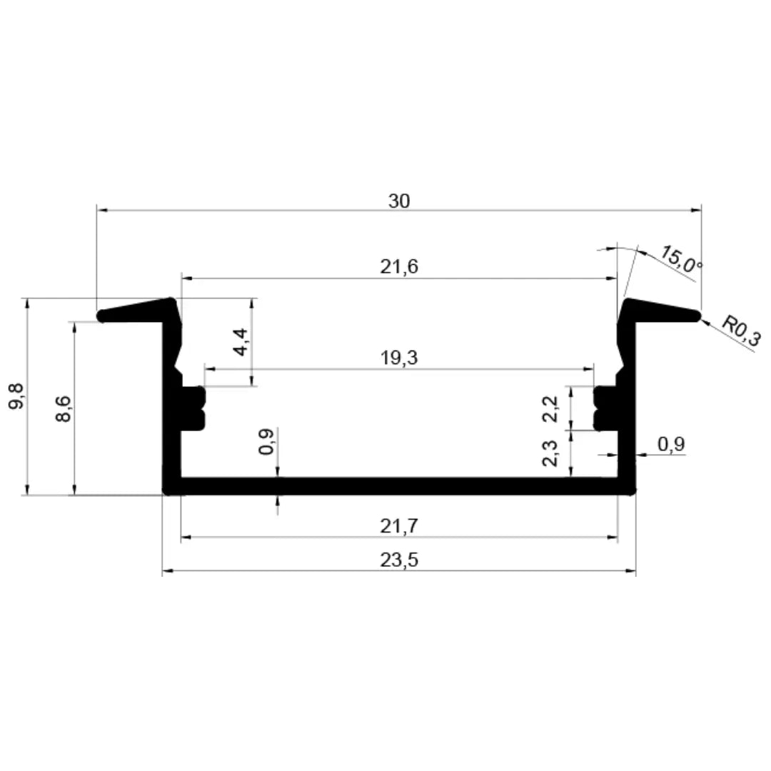 10X30 Kanatlı LED Profili - T30 Yiğit Alüminyum