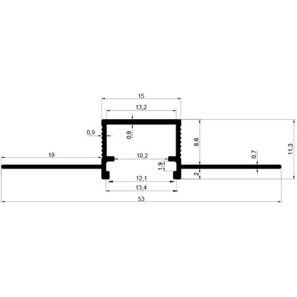 1.5CM Trimless LED Profili - 6131 Yiğit Alüminyum