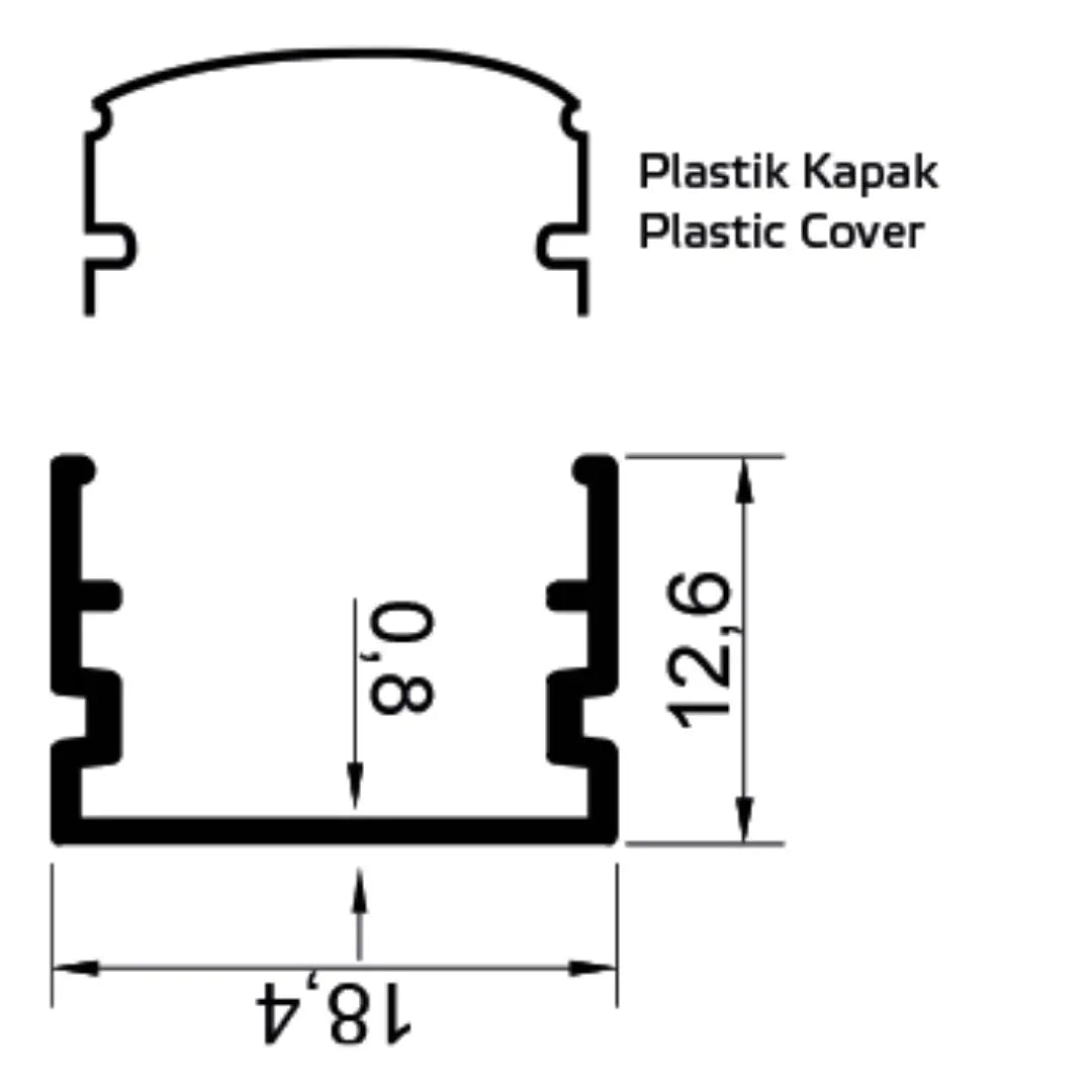 12X18 LED Profili - 6093 Yiğit Alüminyum
